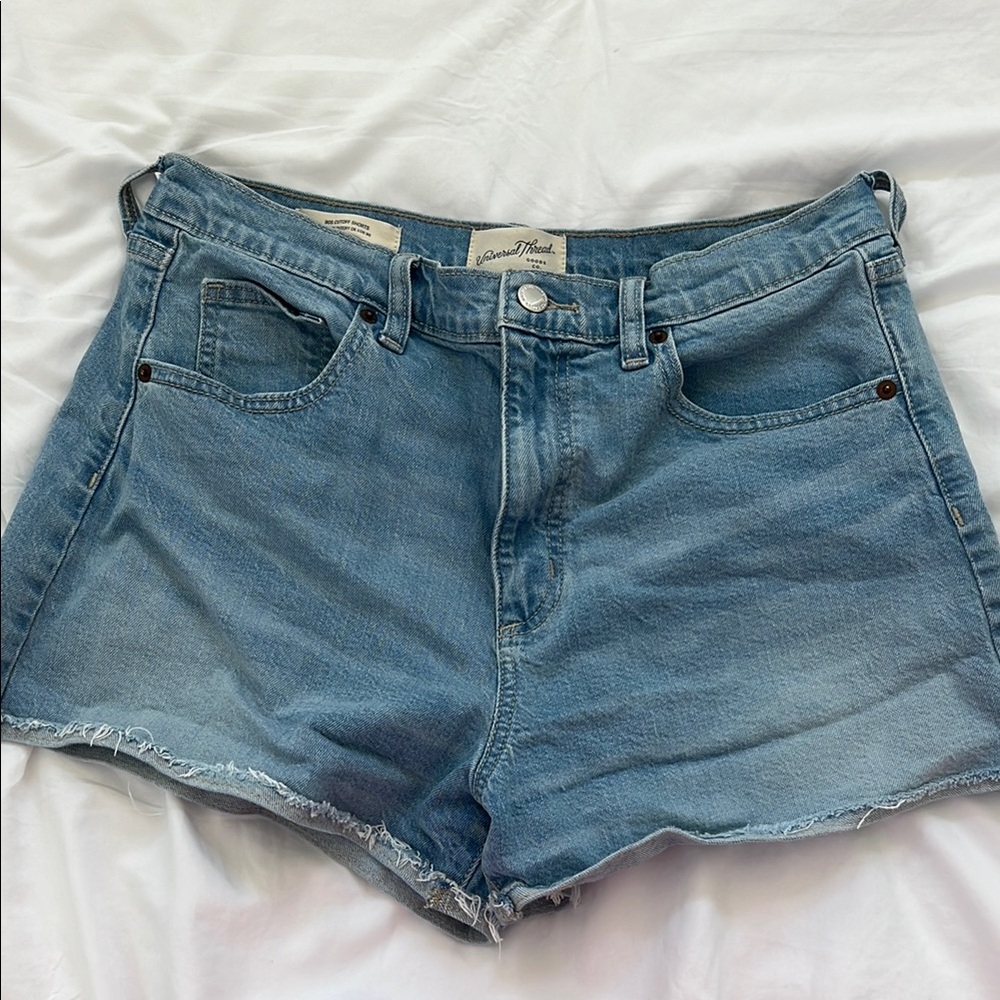 Universal Thread Blue Jean Shorts with Distressed Hem